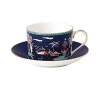 Wedgwood Wonderlust Ensemble tasse à thé et soucoupe Motif pagode Bleu