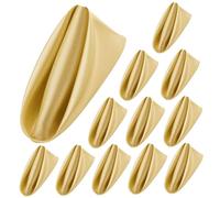 Wedhapy 12 PCS Serviettes Dorées Serviettes en Satin Serviettes De Table Douces Serviettes De Table Carrées 17 X 17 Pouces pour La Décoration De Dîner De Fête De Mariage De Restaurant (Or)