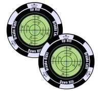 Wedhapy 2pcs Golf Green Reader 1.5 Marker de Balle de Golf en Alliage Zinc Haute précision pour Mettre des marqueurs Balle magnétique à Double Face Verts pour l'amant