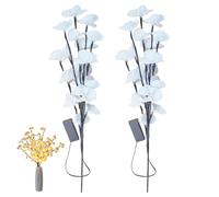 Wedhapy Branches lumineuses (lot de 2) branches d'orchidées papillon blanches artificielles en forme de bouquet fleurs Phalaenopsis lampe décorative pour vases et décorations maison.