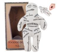 Wedhapy Creepy Voodoo Doll 8.5x5.1 Pouce de Coton Effrayant avec imprimé inquiet pour libération émotionnelle et décoration d'halloween