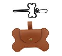 Wedhapy Dispensateur de Caca de Chien Porte-Sac en Cuir Marron pour Chiens avec Clip, s'adapte à des Rouleaux Standard pour Marcher ou Voyager
