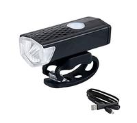 Wedhapy Éclairage de vélo Avant de vélo, éclairage de vélo Avant de VTT, Phare de vélo 300 lumens, Phare de vélo Rechargeable par USB avec 3 Modes d'éclairage Avant de vélo Noir