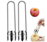 Wedhapy Évideur de Fruits 2pcs avec Lame Robuste Évideur de poivron en Acier Inoxydable 304 avec poignée Ronde Gadgets de Cuisine compacts et Suspendus Coupe-Pommes pour Fruits à la Maison