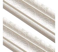 Wedhapy Frise Murale Bordure De Papier Peint Auto-Adhésive Bordure en Mousse Auto-Adhésive Garniture De Moulage 3D Autocollant De Bord De Mur Étanche 2,35 M 2PCS Style 2