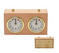 Wedhapy Horloge d'échecs, minuterie d'échecs, Horloge d'échecs en Bois, Jeu analogique, minuterie mécanique, Compte à rebours pour la compétition