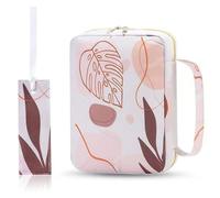 Wedhapy Housse de Bible Sac de Bible à Double Fermeture éclair étui de Bible élégant à Motif de Feuilles avec poignée et Fente pour Stylo à l'intérieur étui de Transport de Bible Portable pour Femmes