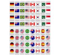 Wedhapy Jeu de tuiles à Pousser Le Jeu de tuiles Comprend 64 tuiles de 24 mm à Motif de Drapeau en mélamine pour Adultes et Enfants Ensemble de tuiles de Mahjong Portable pour Le Printemps