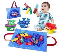 Wedhapy Jouets Montessori pour 1 an, Jeu de Tissu éducatif Game de pêche pour Enfants Trait Jeu Correspondant à Apprentissage pour bébés garçons Filles Cadeaux
