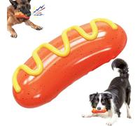 Wedhapy Jouets pour Chiens Indestructibles, Jouet pour Chien Interactif Qui Couine, Forme de Saucisse, TPR, 16.1x6.7 cm / 6,34x2,64 pouces, 1 Unité