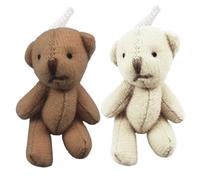 Wedhapy Lot de 2 Petits Ours de Poche à l'échelle 1/12 Petits Ours Mignons en Coton PP Petits Ours en Peluche avec Corde Suspendue Mini Ours Jouets pour Maison de poupées décorations de Noël