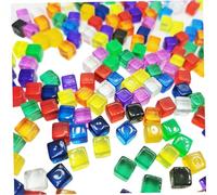 Wedhapy Lot de 200 dés colorés, Cubes en Acrylique, Jeux de dés D6 en Acrylique 8 mm, Blocs de Pierres précieuses translucides carrés, Jeux de dés éducatifs Multicolores à 6 Faces pour Jeux de Table