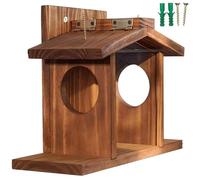 Wedhapy Mangeoires pour écureuils pour l'extérieur Maison pour écureuils mangeoire à Oiseaux en Bois Facile à remplir trémie de mangeoire à Oiseaux Visible avec Panneau Amovible pour maïs arachides