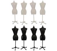 Wedhapy Mannequin de Couture pour Femme avec Base 8 pcs 5,6x21,1 cm Mannequin de Couture pour Femme Mannequin pour Couture Conception de vêtements Blanc + Noir