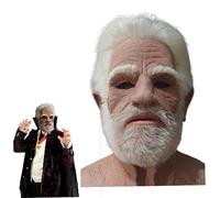 Wedhapy Masque Vieil Homme pour Halloween Masque réaliste réaliste Latex Breffe de Ride Respirable Cheveux Blancs et Barbe Old Man Halloween pour Les Accessoires Cosplay Party Masques