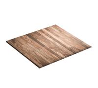 Wedhapy Nappe carrée Nappe carrée Imitation Bois Marron ajustée imperméable en Polyester Housse de Table antidérapante avec Bord élastique Convient aux Tables carrées de 101, 6 cmx101, 6 cm modèle 1