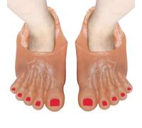 Wedhapy Pantoufles De Pieds De Monstre Halloween Pieds De Monstre Gros Pantoufles De Pied Jumbo Accessoires De Costume De Cosplay pour La Fête 1 Paire Beige