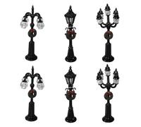 Wedhapy Post de Lampe de Noël 6pcs Miniature Village Noël Lights Artificial Resin Village Accessories for DIY Dollhouse