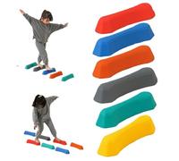 Wedhapy Stepping Stones for Kids 6pcs / Set Rainbow Sensory Balancing Stones Non Glissant Balance Balance Balance Empilable Kids Obstacle Course Forground, améliorer la Coordination Physique