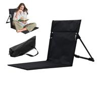 Wedhapy Tapis de Plage Pliable et inclinable léger et Facile à Monter grâce à Son Dossier Son Sac de Transport Inclus. Idéal pour Les Vacances Le Jardin (Noir).