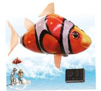 Wedhapy Télécommande Fish Fish Fluffage Clown RC Anti-Break Battery Powered Fish Balloons Life Live Live Wiggable Clownfish pour la fête, la Maison (Non Incluse)