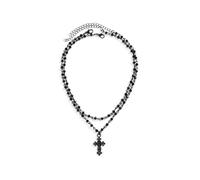 Wedity Croix noire collier gothique couches étoiles lune collier Halloween femmes et filles bijoux (Noir C)