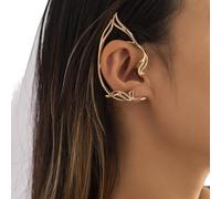Wedity Gothic Hollow Ear Cat silhouette oreille genie clip boucles d'oreilles arrière - plan cosplay Ear clip bijoux pour les femmes adolescentes (1 paire) (Or)