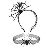Wedity Halloween spider web Headband collier costume vampire bat Hair avec ghostfest Party Hoop femme fille hair accessories (Noir E)