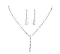 Wedity mariage collier en cristal boucles d'oreilles en argent ensemble mariée tour de cou colliers pendentif bijoux de mariage pour femmes et filles