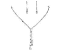 Wedity mariée mariage cristal collier boucles d'oreilles ensemble argent mariée tour de cou colliers pendentif bijoux pour femmes et filles