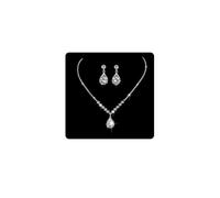 Wedity mariée mariage cristal collier boucles d'oreilles ensemble argent mariée tour de cou colliers pendentif bijoux pour femmes et filles
