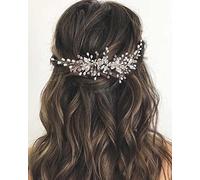 Wedity mariée mariée strass bandeau argent mariage fleur cheveux feuille de vigne pièce de cheveux de mariée perles accessoires de cheveux pour femmes et filles