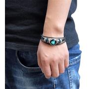 Wedity Retro Layered 12 Constellation Bracelet Couple Étudiant Bracelet en cuir Constellation Accessoires pour les mains pour les femmes et les hommes