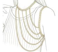 Wedity sexy U - Formed nappe one - shoulder Body Chain neck Chain Collana accessori per il corpo gioielli per le donne e le ragazze (Or)