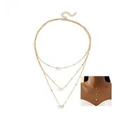 Wedity Star Collier Or Amour Cristal Collier Ras Du Cou Goutte D'eau Pendentif Colliers Bijoux Réglables pour Femmes et Filles