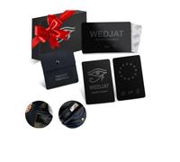 wedjat Carte Anti RFID/NFC Premium - Coffret Cadeau Luxe Noël | 3 Cartes (2 Classiques + 1 Adhésive 3M) + Sac Velours Élégant | Protection Carte Bancaire, ID & Passeport Haute Sécurité