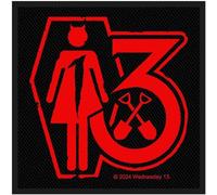 Wednesday 13 Écusson tissé standard cercueil (taille unique) (noir/rouge)