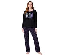 Wednesday Addams Pyjama Femme Mercredi Ensembles de Pyjama Hiver Coton Loungewear Vêtements de Nuit S-XL (Noir/La Chose, L)