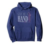 Wednesday and Thing Give Me A Hand Quote Sweat à Capuche, Unisexe pour Adultes, Bleu Marine, M