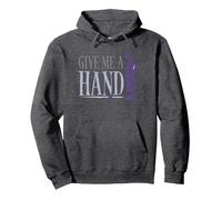 Wednesday and Thing Give Me A Hand Quote Sweat à Capuche, Unisexe pour Adultes, Chiné Foncé, XL