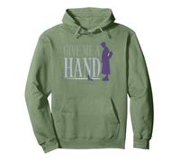 Wednesday and Thing Give Me A Hand Quote Sweat à Capuche, Unisexe pour Adultes, Vert Sauge, S