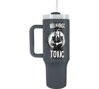 Wednesday - Gobelet de voyage "Warning Toxic", 1.2l TA12832 (Taille unique) (Gris/Noir/Blanc)