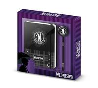 Wednesday Mercredi Chains-Coffret Cadeau avec Journal et Stylo à Bille Fashion, Noir