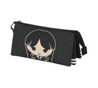 Wednesday Mercredi Cute-Trousse Triple, Gris, 23 x 11 cm