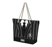 Wednesday Mercredi Uniform-Sac de Plage Soleil, Noir, 52 x 37 cm