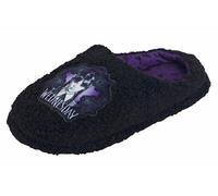 Wednesday Pantoufles pour Filles Mercredi Pantoufles en Polaire Borg Mules pour Adultes Chaussures de Maison pour Ados Sliders Cadeau Noir Taille 37 EU