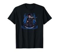 Wednesday Playing The Cello Distressed Cartoon Portrait T-Shirt
