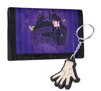 Wednesday Portefeuille et Porte Clés Fille et Ado, Porte Feuille à 3 Volets, Fentes Cartes et Poche d'Identité, Idée Cadeau