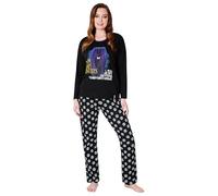 Wednesday Pyjama Mercredi Addams Ensemble Femme Hiver Coton Loungewear Vêtements de Nuit S-XL (Noir/Crâne, XL)