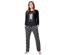 Wednesday Pyjama Mercredi Addams Ensembles de Pyjama Femme Hiver Coton Loungewear Vêtements de Nuit S-XL (Noir/Wednesday, M)